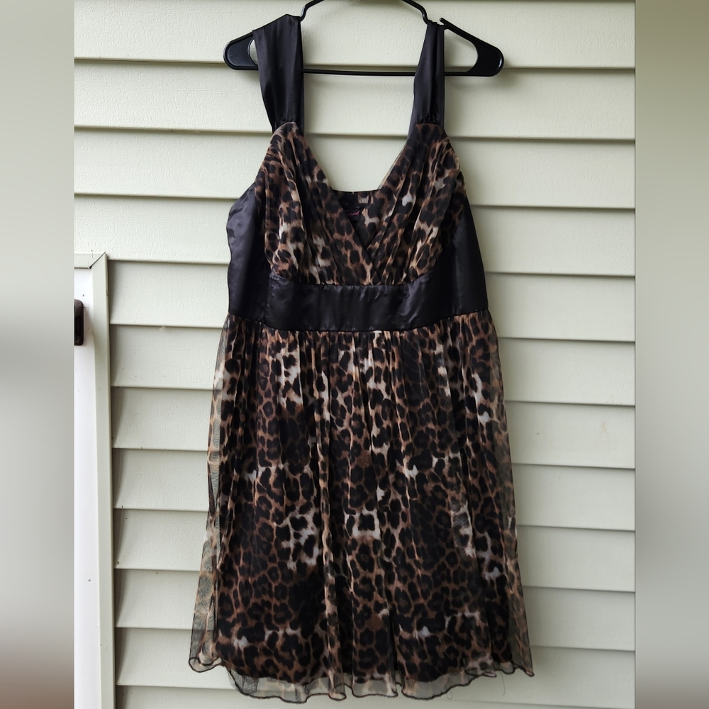 torrid Leopard Print Mini Dress in Brown and Black